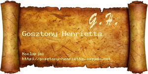 Gosztony Henrietta névjegykártya