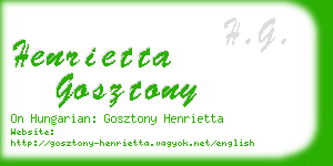 henrietta gosztony business card